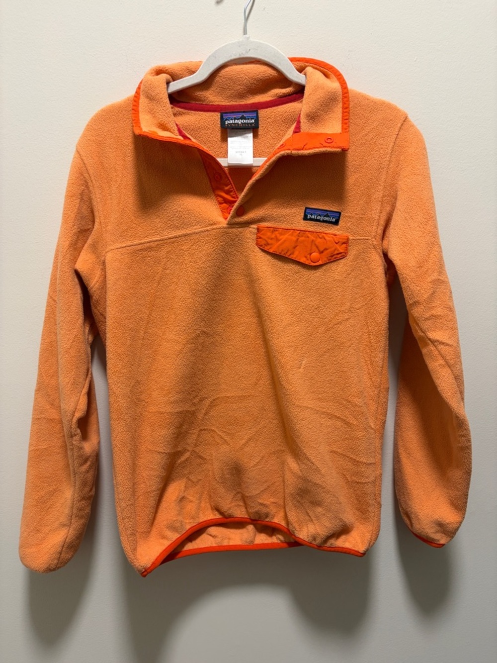 Patagonia Synchilla Bright Orange Fleece Snap Pullover XS